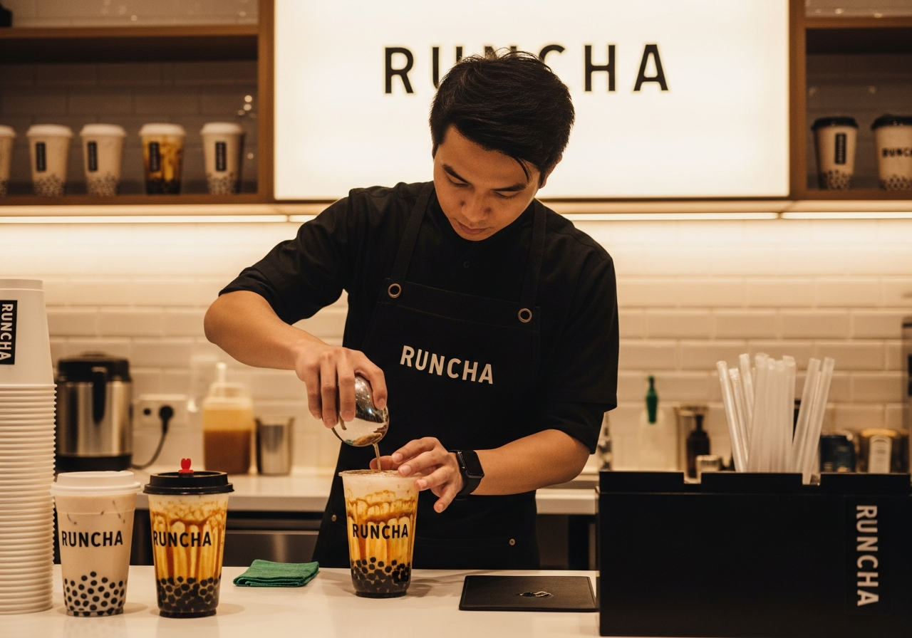 runcha black uniform barista