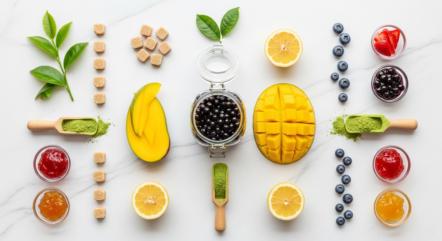 runcha ingredients flatlay